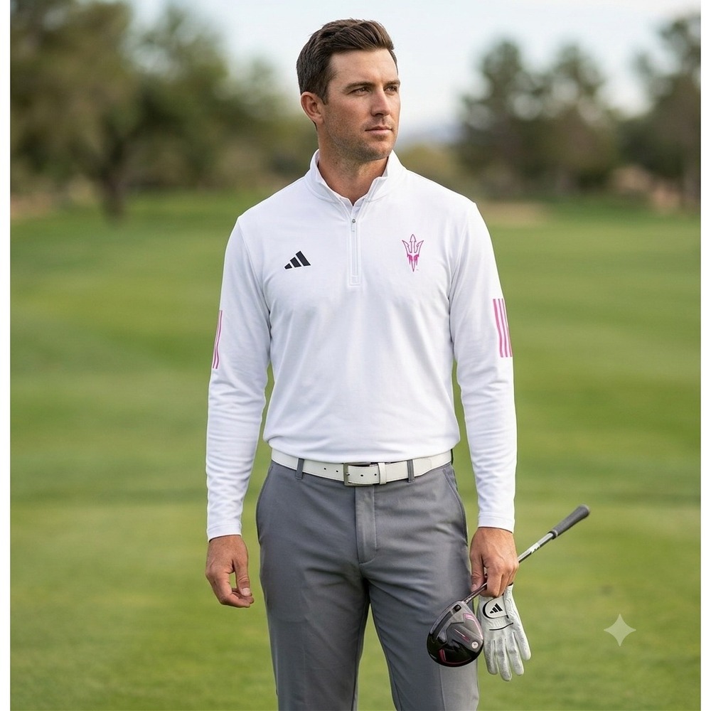 Adidas Arizona State Sun Devils 1/2 Zip Golf Pullover White XL IL2399 ASU‎